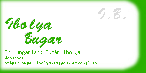 ibolya bugar business card